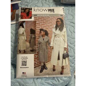 "Girls' & Misses' Trenchcoat" ©2024 Know Me Beaute' J'Adore Pattern ME2070 7-14